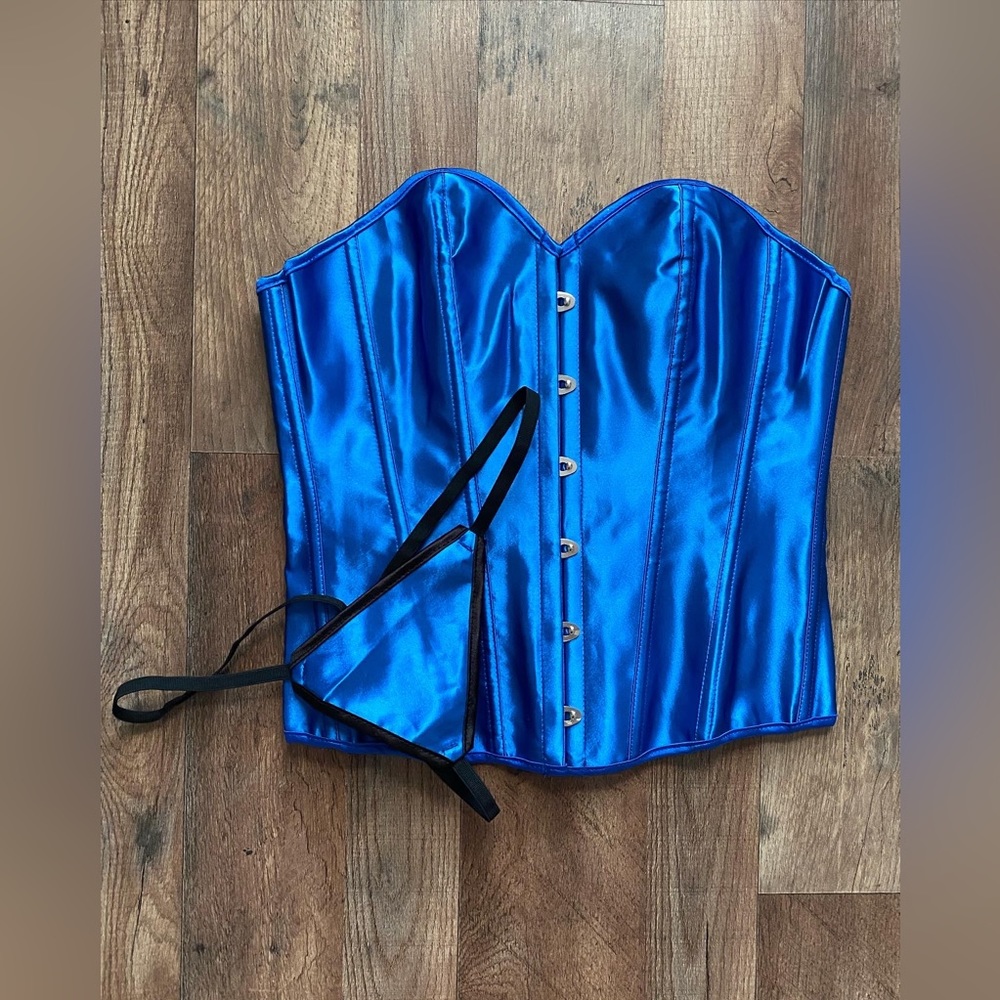 Royal Blue Corset & G-String Set